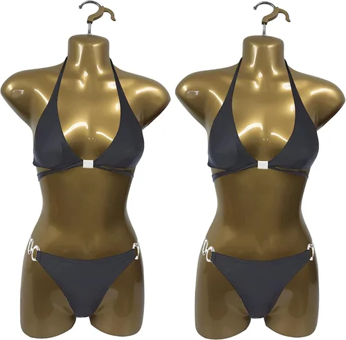 Miniatura 30 de Maniquí Femenino de Cadera de Torso Largo Espalda Hueca Cuerpo Apilable Forma de Vestido con Gancho Colgante para Exhibición de Camisetas, Encimera