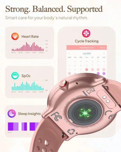 Miniatura 4 de Reloj inteligente para mujeres y hombres, para Android iOS con monitor de sueño y calorías, podómetro, rastreador de fitness, llamada Bluetooth
