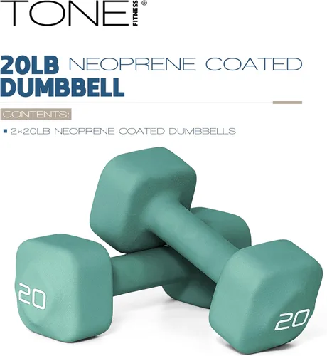 Miniatura 70 de Tone Fitness Pares de Mancuernas de Pesas de Neopreno con Cabeza Cuadrada Antirrodamiento Múltiples Opciones Azul