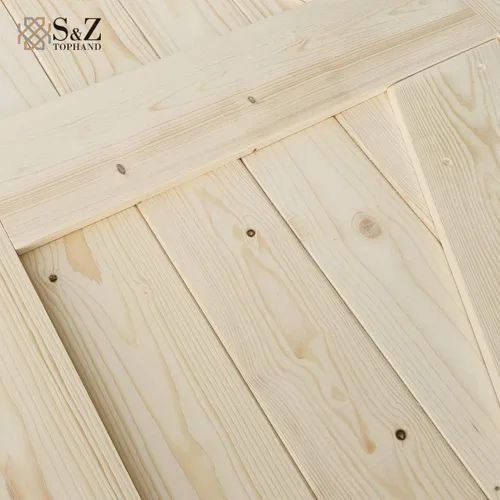 Miniatura 3 de S&Z TOPHAND 20 pulgadas x 84 pulgadas. Puerta de granero anudada británica sin terminar con kit de herrajes deslizantes de 4 pies/madera