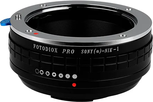 Fotodiox Adaptador de lente profesional con dial de control de apertura integrado, compatible con lentes Sony Alpha A-Mount (y Minolta AF) para
