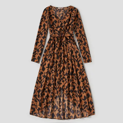 Miniatura 2 de Vestidos a juego para mamá y yo, vestido bohemio con volantes, estampado floral, manga larga, casual, otoño, invierno, mamá, hija, trajes a juego