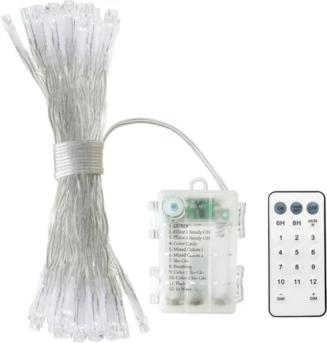 Miniatura 4 de GHJ - Cadena de luces LED con control remoto a pilas, resistente a la lluvia, luces de hadas cambiantes de color para árbol de Navidad, fiesta