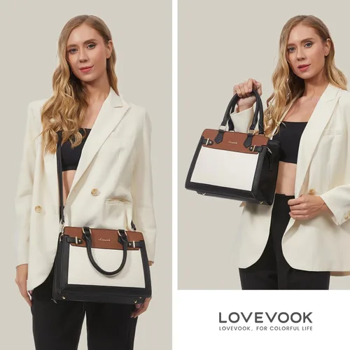 Miniatura 2 de LOVEVOOK Monederos y bolsos para mujer, bolso de hombro, bolso negro y asa superior de piel sintética para damas