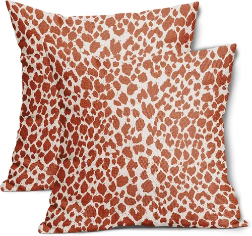 Miniatura 20 de Juego de 2 fundas de almohada de 16 x 16 pulgadas con estampado de leopardo, diseño de leopardo, con cremallera, decoración del hogar para sofá