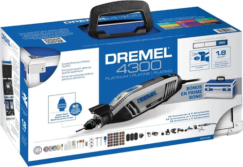 Miniatura 19 de Kit de herramienta giratoria versátil Dremel 4300-9/64 con eje flexible - 9 piezas adicionales y 64 accesorios - Ideal para grabado, grabado