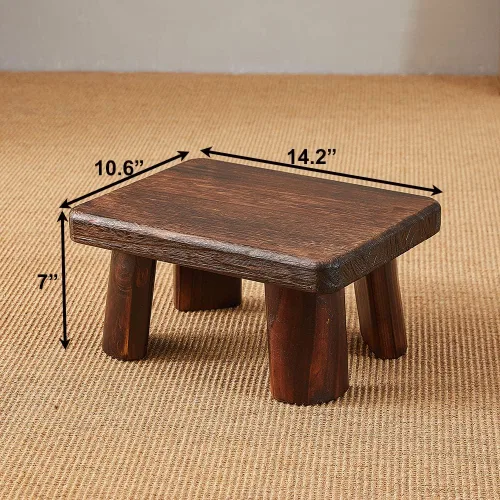 Miniatura 2 de Taburete de madera, taburete rectangular para mesita de noche, escalera para cocina y baño, taburete reposapiés debajo del escritorio, súper