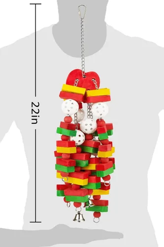 Miniatura 7 de MEWTOGO Juguetes grandes para loros de aves para cacatúas, guacamayos grises africanos y loros amazónicos, regalo para pájaros Rojo