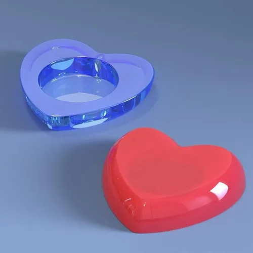 Miniatura 6 de Portavelas de resina para candelitas, forma de corazón, moldes de silicona de fundición epoxi para decoración de mesa del hogar