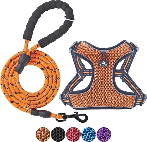 Miniatura 9 de BAAPET Arnés transpirable para perro para cachorros pequeños, medianos y malla de aire con correa reflectante de 6 pies para perro