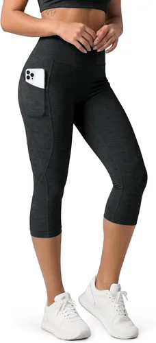 Miniatura 32 de ODODOS - Leggings capri de cintura alta para mujer con bolsillos, control de abdomen, no se transparentan, para entrenamiento atlético, running
