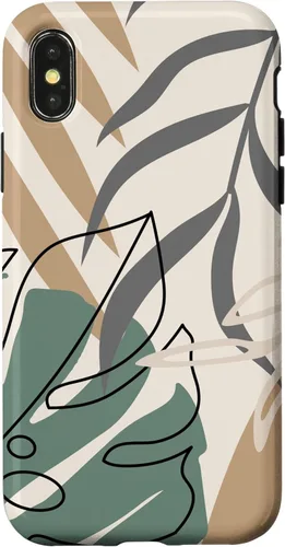 Miniatura 5 de Funda abstracta minimalista exótica para iPhone 13 Pro Tropical Botanical Beige Brown