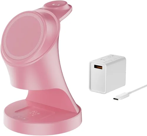 Miniatura 9 de Cargador inalámbrico, soporte de cargador inalámbrico magnético 3 en 1, base de carga inalámbrica rápida para iPhone 17/16/15/14/13/12, Apple Watch