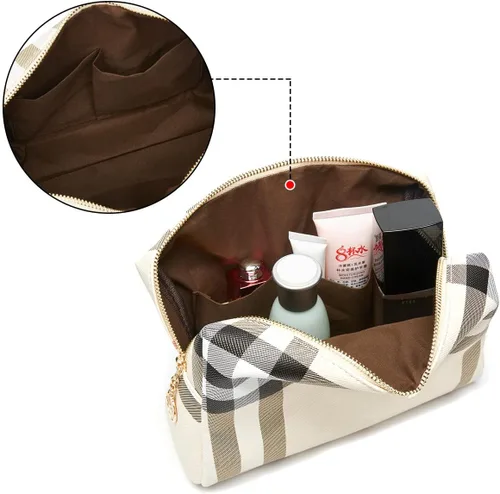 Miniatura 4 de Bolsa grande de maquillaje para bolso, bolsas de cosméticos de lujo para mujer, bolsa de maquillaje para artículos de tocador, organizador de viaje