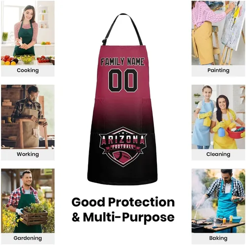 Miniatura 4 de Delantal personalizado con nombres y números personalizados, regalo para mamá y esposa, fanáticos, mujeres, cocina de cocina