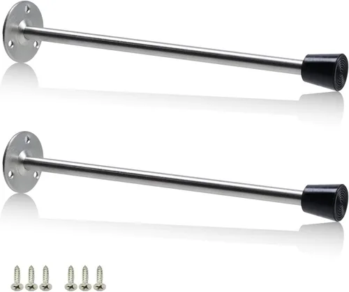 Miniatura 6 de Tope de puerta de acero inoxidable con punta de goma de 6.299 in de longitud total - Paquete de 2