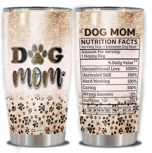 WAZONE Vaso de viaje con estampado de huellas de leopardo, de acero inoxidable de 20 onzas, con aislamiento al vacío, ideas de cumpleaños, día de la