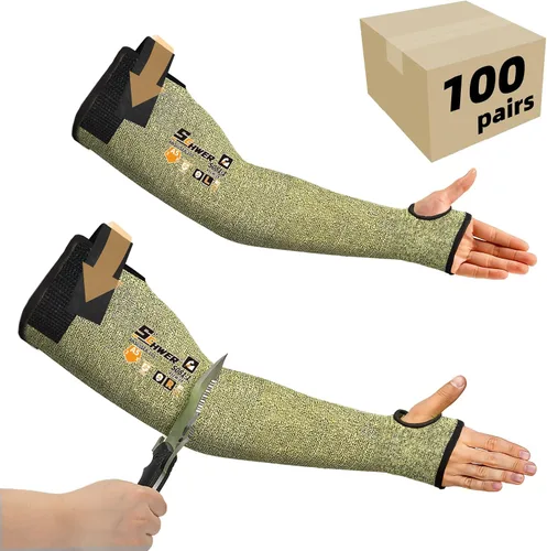 Miniatura 10 de Schwer CORE Mangas de Protección para Brazo S081, Mangas Resistentes a Cortes ANSI A5 con Orificio para el Pulgar, Manga de Soldadura Resistente a