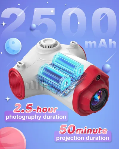 Miniatura 4 de Cámara para niños, cámara para niños con proyector, ofrece proyección, fotografía de 48 MP, grabación de video de 1080p, cámara digital para niños