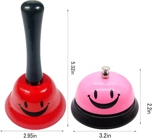Miniatura 2 de Huqqi Paquete de 2 campanas de servicio, campanillas de servicio de campana de mano, barra de servicio de llamada, recepción para hotel, recepción