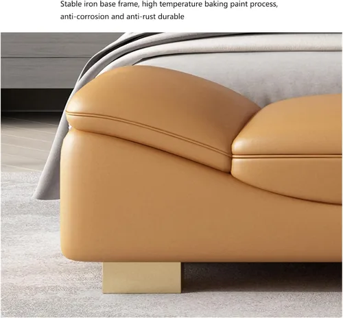 Miniatura 6 de LSLYTQ - Banco de dormitorio para el extremo de la cama, banco de entrada interior con patas de metal, banco otomano acolchado para sala de estar