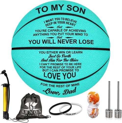 Miniatura 10 de K KENON Balón de Baloncesto Personalizado Grabado Personalizado para Hija Hijo Nieta Nieto Sobrino Sobrina Regalos de Navidad Cumpleaños - Nunca lo