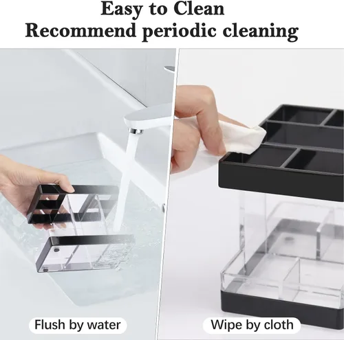 Miniatura 5 de Portacepillos de dientes para baño, organizador de encimera, juego de soportes eléctricos para cepillos de dientes, 5 ranuras para cepillos