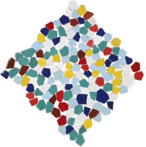 Azulejos de mosaico de cerámica para manualidades a granel, azulejos de mosaico verde de varios tamaños y formas, azulejos de porcelana rotos
