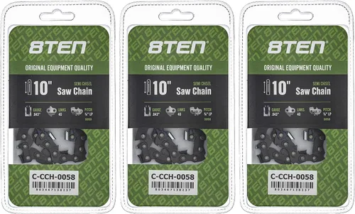 Miniatura 142 de 8TEN Cadena de motosierra semi cincel de 6 pulgadas .050 1/4 42 DL para Worx WG320 Black & Decker LLP120 (paquete de 3)