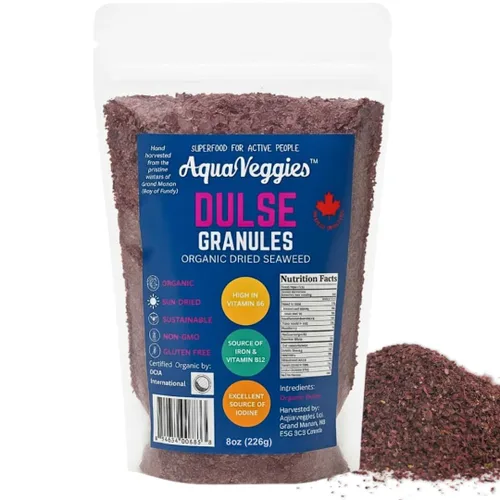 Miniatura 11 de Aqua Veggies Organic Atlantic Dulse Flakes grandes de 2 onzas, cosechadas a mano, secado al sol, Bahía de Fundy, excelente fuente de vitaminas B6
