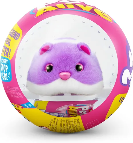 Miniatura 2 de Pets Alive Hamstermania (azul) por ZURU Hamster, mascota electrónica, más de 20 sonidos interactivos, juguete de pelota de hámster para niñas y niños
