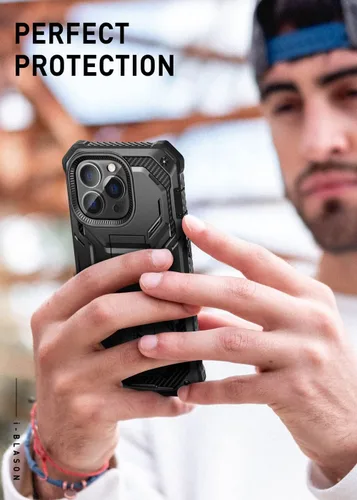Miniatura 7 de i-Blason Armorbox - Funda diseñada para iPhone 14 Pro de 6.1 pulgadas (versión 2022) con soporte y funda de clip para cinturón, funda protectora