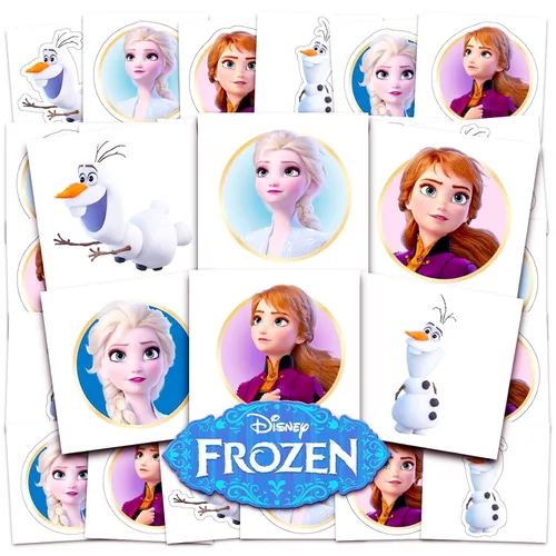 Miniatura 3 de Disney Frozen Tattoos - Paquete de recuerdos de fiesta ~ 72 tatuajes temporales perforados individuales de 2 x 2 pulgadas para niños y niñas