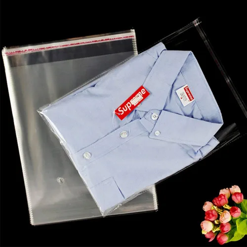 Miniatura 9 de Keoferlo 100 bolsas de polietileno transparente de 10 x 14 pulgadas de celofán autosellantes para camisetas de plástico transparente para envolver