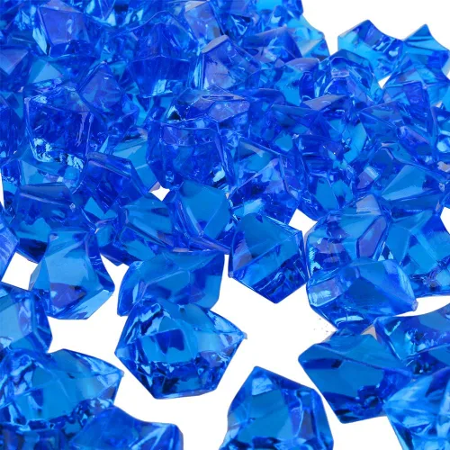 Miniatura 7 de PMLAND Rocas de hielo falsas transparentes – 550 piezas de gemas acrílicas grandes de color azul claro diamantes de plástico triturados, 3 libras