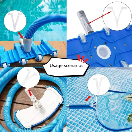 Miniatura 7 de Pinzas de plástico para cepillo de piscina, pinzas para poste de piscina, pinzas perfectas para piscina, pinzas de mariposa para piscina, clips