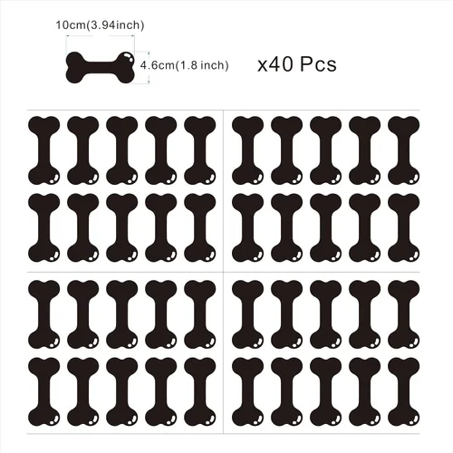 Miniatura 2 de Juego de 40 calcomanías de pared de huesos para decoración del espacio de perrito, calcomanías de pared de hueso de perro, casa de cachorro, hogar