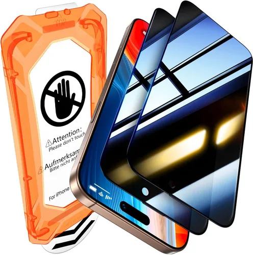 Miniatura 8 de UniqueMe Protector de pantalla de privacidad para iPhone 16 / iPhone 15 – [Grado militar inastillable y dureza 9H+] Protector de pantalla de vidrio