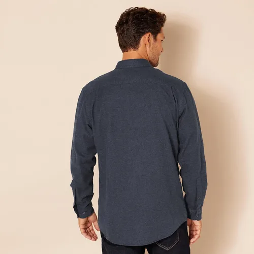 Miniatura 3 de Tienda Essentials Camisa de franela de manga larga con dos bolsillos para hombre