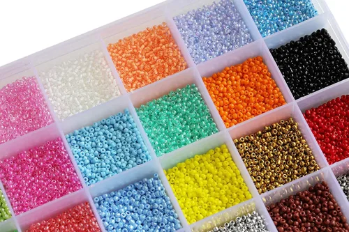 Miniatura 3 de Tamaño 12/0 - Cuentas de cristal para manualidades de 0.079 pulgadas (0.079 in), juego surtido con caja organizadora para fabricación de joyas