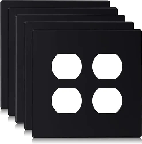 Miniatura 16 de ELEGRP Placas de pared dúplex sin tornillos de 2 segmentos, cubierta frontal termoplástica irrompible de tamaño mediano para toma de corriente Mate