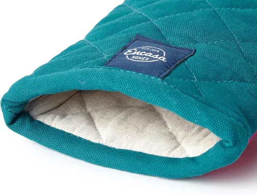 Miniatura 3 de Encasa XO Guantes de algodón resistentes al calor (juego de 2 piezas) – Acolchado y seguro 12 x 6.6 pulgadas – para cocina, cocinar y hornear, asar