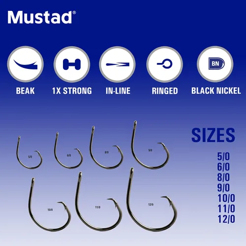 Miniatura 6 de Mustad Círculo de compensación demonio, 1 x fuerte, níquel negro