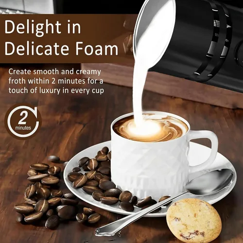 Miniatura 4 de Espumador de leche 4 en 1 para café, vaporizador de leche eléctrico desmontable de 19.6 onzas, máquina automática de espuma fría y caliente