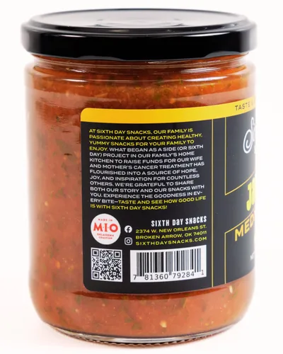 Miniatura 3 de Sixth Day Snacks Salsa mediana de jalapeño (16 onzas), sin gluten, ingredientes frescos, vegana y baja en sodio
