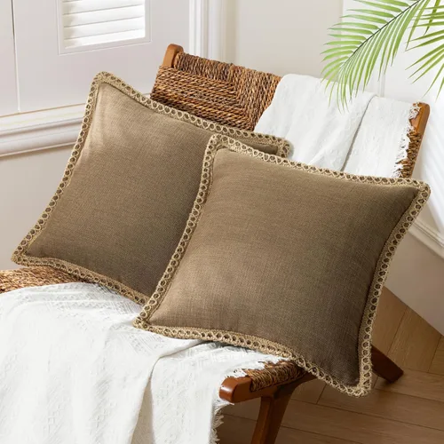 Miniatura 30 de Phantoscope Farmhouse - Fundas de almohada decorativas para exteriores, Poliéster & Mezcla de poliéster, Beige, 18" x 18