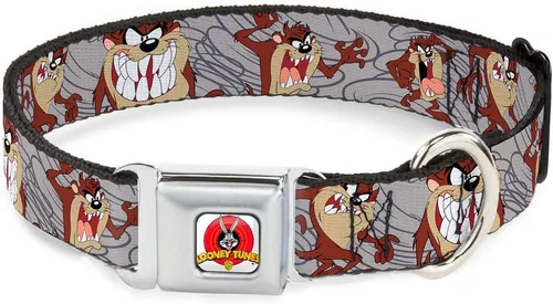 buckle-down 9 – 15" "lta-looney melodías logotipo blanco" Perro Collar, Multicolor