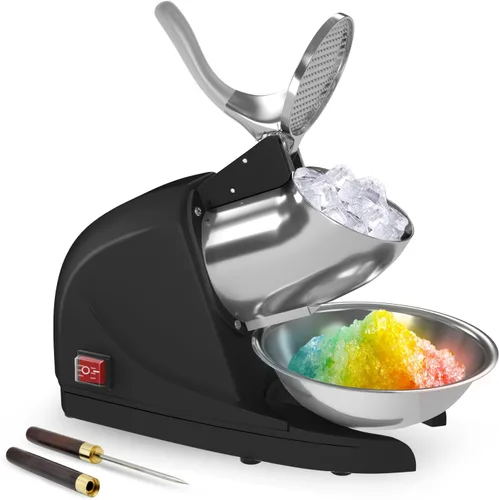 Miniatura 9 de Máquina de Hielo Raspado 380w Máquina de Cono de Nieve 3 Cuchillas de Acero Inoxidable Afeitadora de Hielo Eléctrica Trituradora de Hielo 127kg/hora