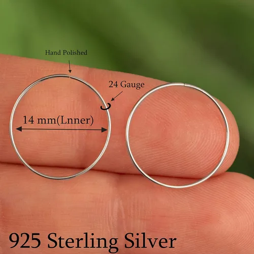 Miniatura 30 de Aretes de aro de oro de plata – Aretes de aro para mujer, dos piezas de aros de plata fina rellenos de oro, aro de hélice, anillo de tragus, aro