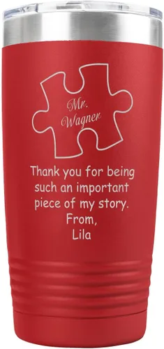 Miniatura 2 de PlaqueMaker Tazas de café, té y agua, tazas y vasos de viaje personalizados con texto en inglés "Thank You For Being A Piece of My Story", grandes